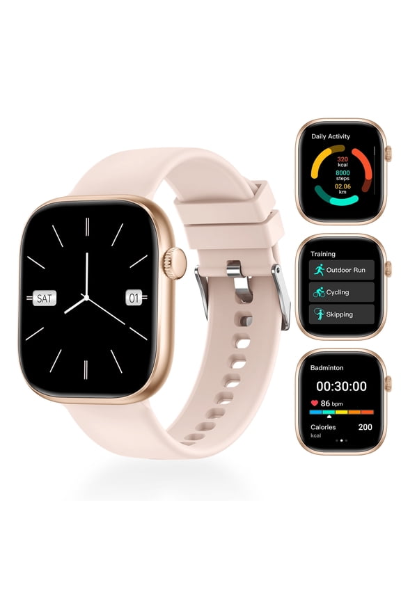 1.83" Smart Watch for Men Women, Bluetooth Calling, Remote Camera, Activity Tracker 100+ Sports Modes with 5-Day Regular Battery Life, DIY Watch Faces, IP67 Waterproof (pink)