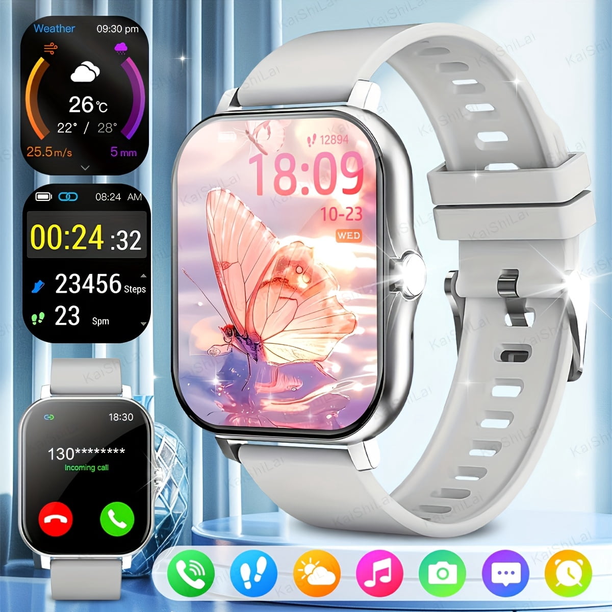 1.83'' Smartwatch with Call Function - Sleep/Sport Tracking, Message ...