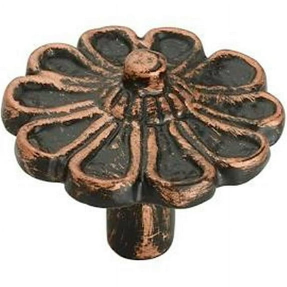 1.83 in. Cosmo Flower Distressed Copper Patina Cabinet Knob, Pack of 5