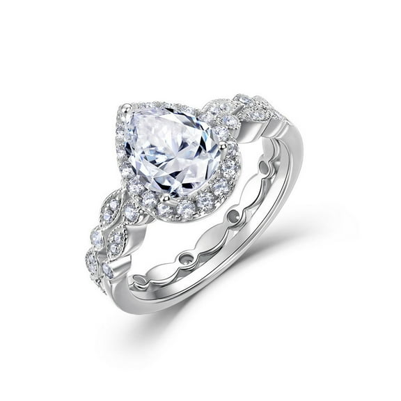1.84 Carat Moissanite Wedding Ring for Women Diamond Engagement Rings 18K White Gold Plated 925 Sterling Silver Moissanite Ring Womens Diamond Rings Diamond Stacking Rings