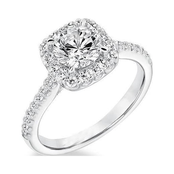 1.85 CT Solitaire with Accent Diamond Gold 14K White Wedding Ring