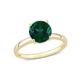 thumbnail image 1 of 1.85 Carat (Ctw) Lab-Created Green Emerald Solitaire Ring in 10K Yellow Gold for Women, 1 of 6