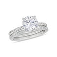 thumbnail image 1 of 1.85 Carat (Ctw) Lab-Created Moissanite Engagement Bridal Wedding Ring Set 14K White Gold with Diamonds 1/4 Carat (Ctw) for Women, 1 of 6