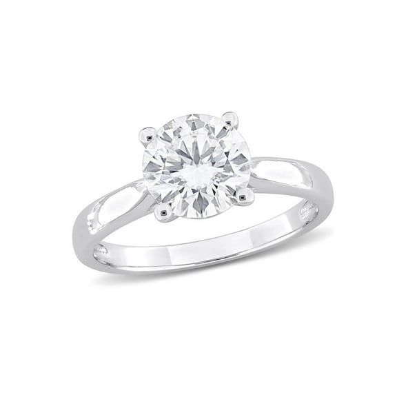 1.85 Carat (Ctw) Lab-Created Solitaire Moissanite Engagement Ring in Sterling Silver for Women