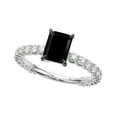 thumbnail image 1 of 1.85 Carat Emerald Cut Black Diamond And White Diamond Engagement Rings In 10K Rose White Yellow Solid Gold, 1 of 5