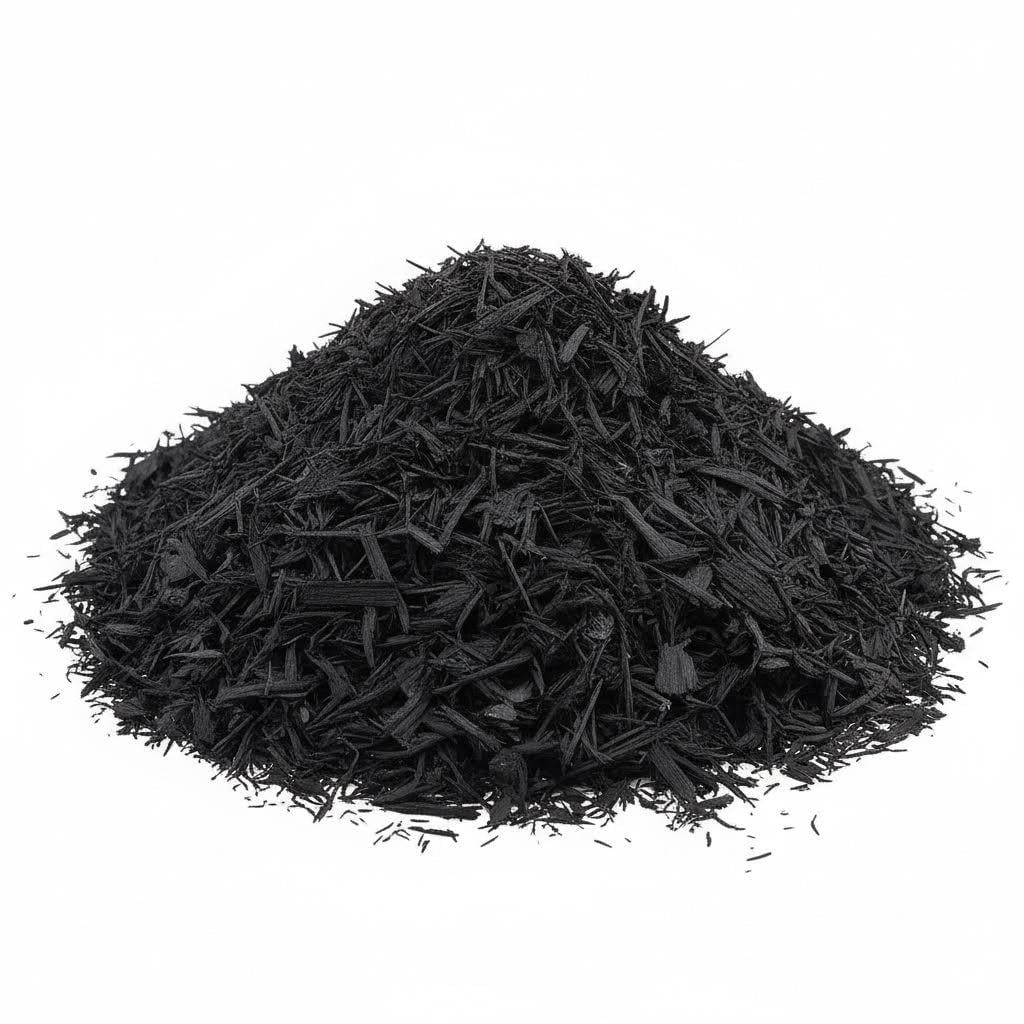 1.85 Cu. ft. - 30 Lbs Black Wood Chip Shredded Rubber Mulch for Garden ...
