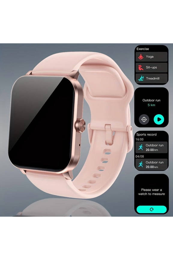 1.85" Full-Touch OLED Smartwatch - Text/Call, 100+ Sports Modes, Pedometer/Calorie Counter, Bluetooth 5.3, 350mAh Battery for Android & iOS, Casual Fitness Watch with Expandable Buckle