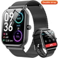 thumbnail image 1 of 1.85-Inch Men's and Women's smartwatch fits for Android and iPhone Devices with Fitness Tracker, Pedometer, Answer/Call/120 Sport Modes, IP68 Waterproof Fitness Watch (Milanese Steel Band), 1 of 6