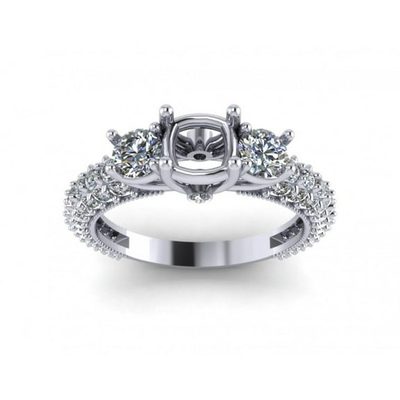 1.85 ct Round Cut Diamond Semi Mount Engagement Ring