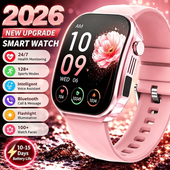 Women's Smart Watch, 1.85" Curved Full Touch Screen, Bluetooth Call & Message Alert, Multi Sports Modes, Music & Camera Control, for iOS & Android, Nice Gift