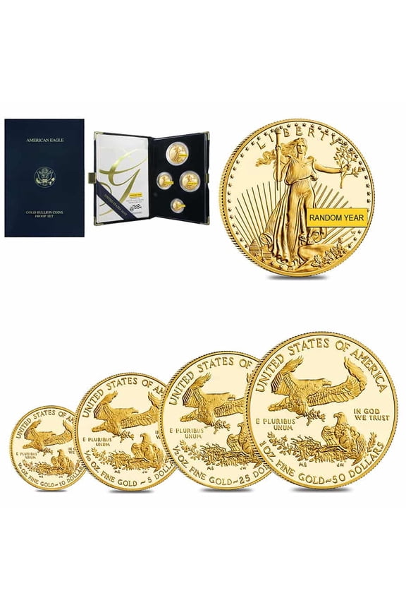 1.85 oz Proof Gold American Eagle 4-Coin Set (Random Year, w/Box & COA)