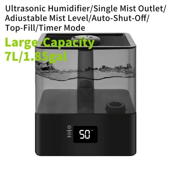 1.85Gal/7L Whole-Home Fragrance System | Smart Diffuser + Humidifier W/Display | Top-Fill, 360° Mist | 60H Runtime, Auto Shut-Off | For Baby Room, Office, Bedroom