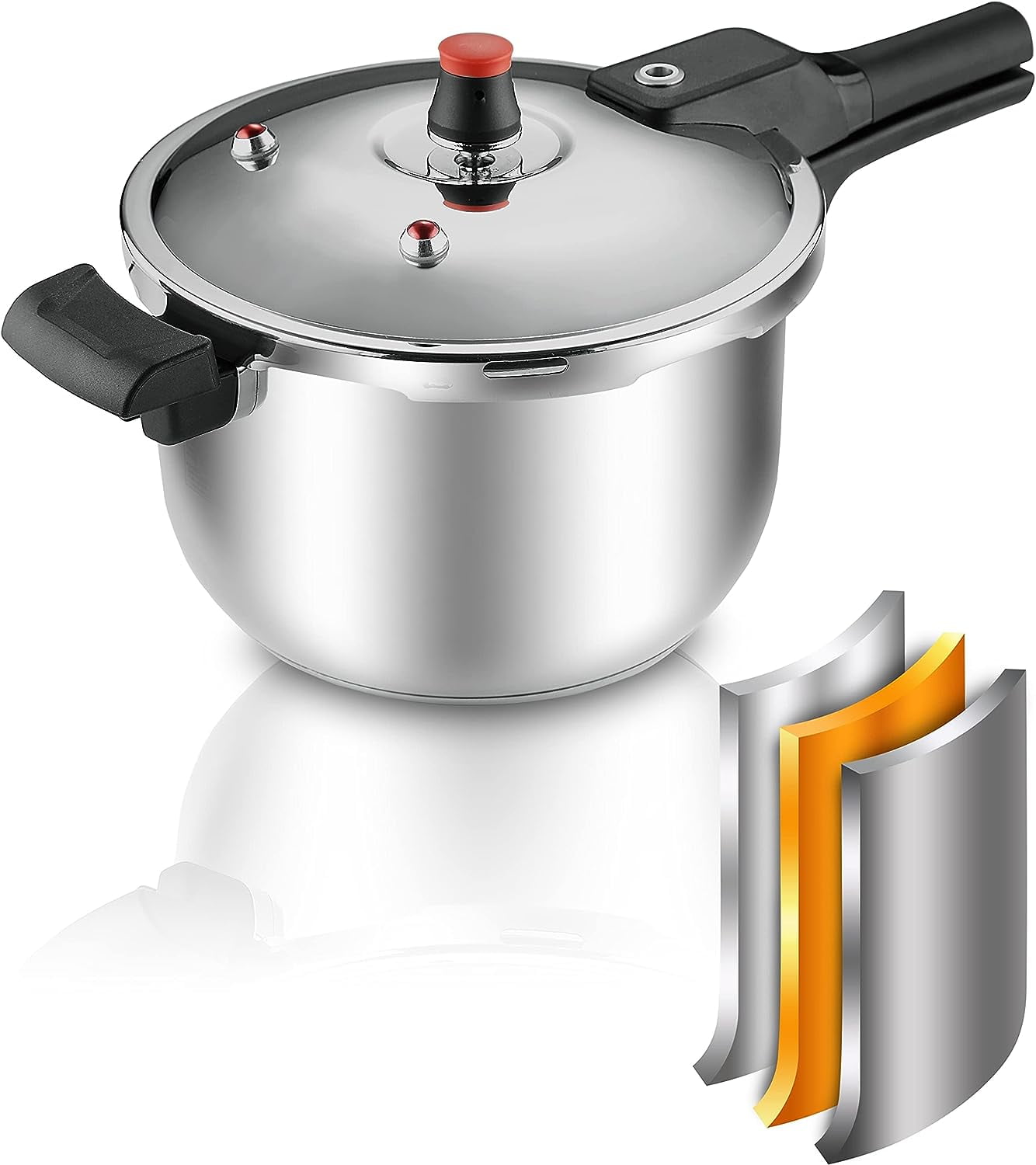 1.85Gal Thickened Stainless Steel Pressure Canner with Release Valve
