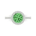 thumbnail image 1 of Halo Engagement Ring for Women - 1.8ct Simulated Green Diamond in 14K White Gold Promise Ring, 1 of 6