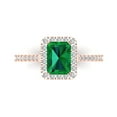thumbnail image 1 of Solitaire with Accents Engagement Ring for Women - 1.86ct Simulated Emerald in 14K Rose Gold Promise Ring, 1 of 8