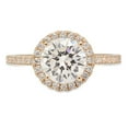 thumbnail image 1 of 1.86 ct Brilliant Round Cut Genuine Cultured Diamond SI1-SI2 J-K 14K Yellow Gold Halo Promise Wedding Statement Engagement Designer Ring size 6, 1 of 6