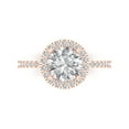 thumbnail image 1 of Solitaire with Accents Engagement Ring for Women - 1.8ct White Sapphire in 14K Rose Gold Promise Ring, 1 of 6
