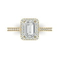 thumbnail image 1 of 1.86 ct Emerald Cut Moissanite Solitaire with Simulated Diamond Accents 18K Yellow Gold Womens Engagement Ring, 1 of 5
