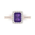 thumbnail image 1 of Clara Pucci 14K Rose Gold 1.86ct Amethyst Solitaire with Accents Ring, 1 of 8