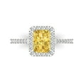 thumbnail image 1 of Clara Pucci 14K White Gold 1.86ct Citrine Halo Ring for Women, 1 of 8