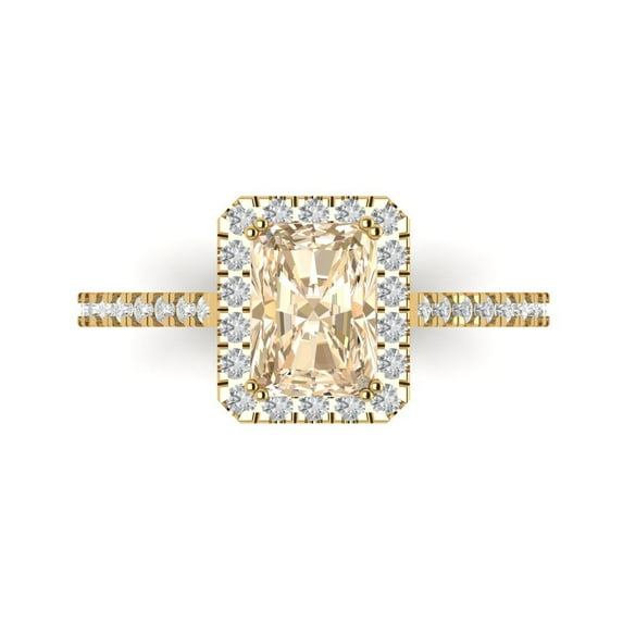 Clara Pucci 14K Yellow Gold 1.86ct Morganite Solitaire with Accents Ring