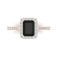 thumbnail image 1 of Clara Pucci 14K Rose Gold 1.86ct Onyx Solitaire with Accents Ring for Women, 1 of 8