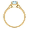 thumbnail image 1 of 1.86 ct Emerald Cut Natural Sky Blue Topaz Solitaire with Accents Engagement Ring for Women in 18K Yellow Gold, 1 of 2