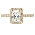 thumbnail image 1 of 1.86 ct Emerald Cut Real Genuine Natural Diamond VS1-VS2 G-H 14K Yellow Gold Halo Promise Wedding Statement Engagement Designer Ring size 7.5, 1 of 7