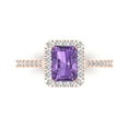 thumbnail image 1 of Clara Pucci 14K Rose Gold 1.86ct Alexandrite Solitaire with Accents Ring, 1 of 8