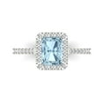 thumbnail image 1 of Clara Pucci 14K White Gold 1.86ct Blue Halo Ring for Women, 1 of 8