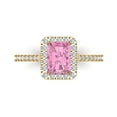 thumbnail image 1 of Clara Pucci 14K Yellow Gold 1.86ct Pink Solitaire with Accents Ring, 1 of 8