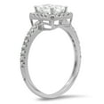 thumbnail image 1 of 1.86 ct Emerald Cut White Sapphire Halo Engagement Ring for Women in 14K White Gold, 1 of 2