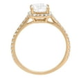 thumbnail image 1 of 1.86 ct Emerald Cut White Sapphire Solitaire with Accents Engagement Ring for Women in 18K Yellow Gold, 1 of 2