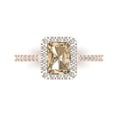 thumbnail image 1 of 1.86 ct Emerald Cut Yellow Moissanite Solitaire with Simulated Diamond Accents 18K Rose Gold Womens Engagement Ring, 1 of 5