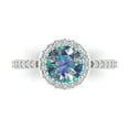 thumbnail image 1 of Clara Pucci 14K White Gold 1.86ct BlueMoissanite Halo Ring for Women, 1 of 8