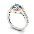 thumbnail image 1 of 1.86 ct Round Cut Blue Moissanite Solitaire with Accents Engagement Ring for Women in 18K White/Rose Gold, 1 of 2