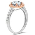 thumbnail image 1 of 1.86 ct Round Cut Natural Aquamarine Solitaire with Accents Engagement Ring for Women in 14K White/Rose Gold, 1 of 2