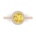 thumbnail image 1 of Clara Pucci 14K Rose Gold 1.86ct Citrine Halo Ring for Women, 1 of 8