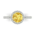 thumbnail image 1 of 1.86 ctw with Simulated Diamond Halo Accents Anniversary Ring for Women | Round Cut Natural Citrine | Hyperallergenic Solid 14K White Gold, 1 of 5