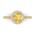 thumbnail image 1 of Clara Pucci 14K White/Yellow Gold Solid Gold Citrine Halo Anniversary Ring for Women - 1.86 cttw Round Cut, 1 of 8