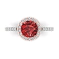 thumbnail image 1 of Clara Pucci 14K White/Rose Gold Solid Gold Garnet Solitaire with Accents Anniversary Ring for Women - 1.86 cttw Round Cut, 1 of 8