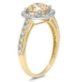 thumbnail image 1 of 1.86 ct Round Cut Natural Morganite Halo Engagement Ring for Women in 18K White/Yellow Gold, 1 of 2