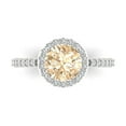 thumbnail image 1 of 1.86 ct Round Cut Natural Morganite with Simulated Diamond Halo Accents 18K White Gold Womens Engagement Ring, 1 of 3