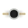 thumbnail image 1 of Clara Pucci 14K White/Yellow Gold 1.86ct Onyx Halo Ring for Women, 1 of 8