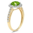 thumbnail image 1 of 1.86 ct Round Cut Natural Peridot Halo Engagement Ring for Women in 18K White/Yellow Gold, 1 of 2