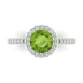 thumbnail image 1 of Clara Pucci 14K White Gold Solid Gold Peridot Halo Anniversary Ring for Women - 1.86 cttw Round Cut, 1 of 8