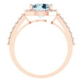 thumbnail image 1 of 1.86 ct Round Cut Natural Swiss Blue Topaz Halo Engagement Ring for Women in 14K Rose Gold, 1 of 2