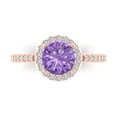 thumbnail image 1 of Clara Pucci 14K Rose Gold 1.86ct Alexandrite Halo Ring for Women, 1 of 8
