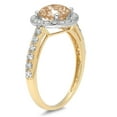 thumbnail image 1 of 1.86 ct Round Cut Simulated Champagne Diamond Halo Engagement Ring for Women in 14K White/Yellow Gold, 1 of 2