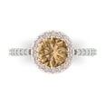 thumbnail image 1 of 1.86 ct Round Cut Simulated Champagne Diamond Solitaire with Simulated Diamond Accents 18K White/Rose Gold Womens Engagement Ring, 1 of 5
